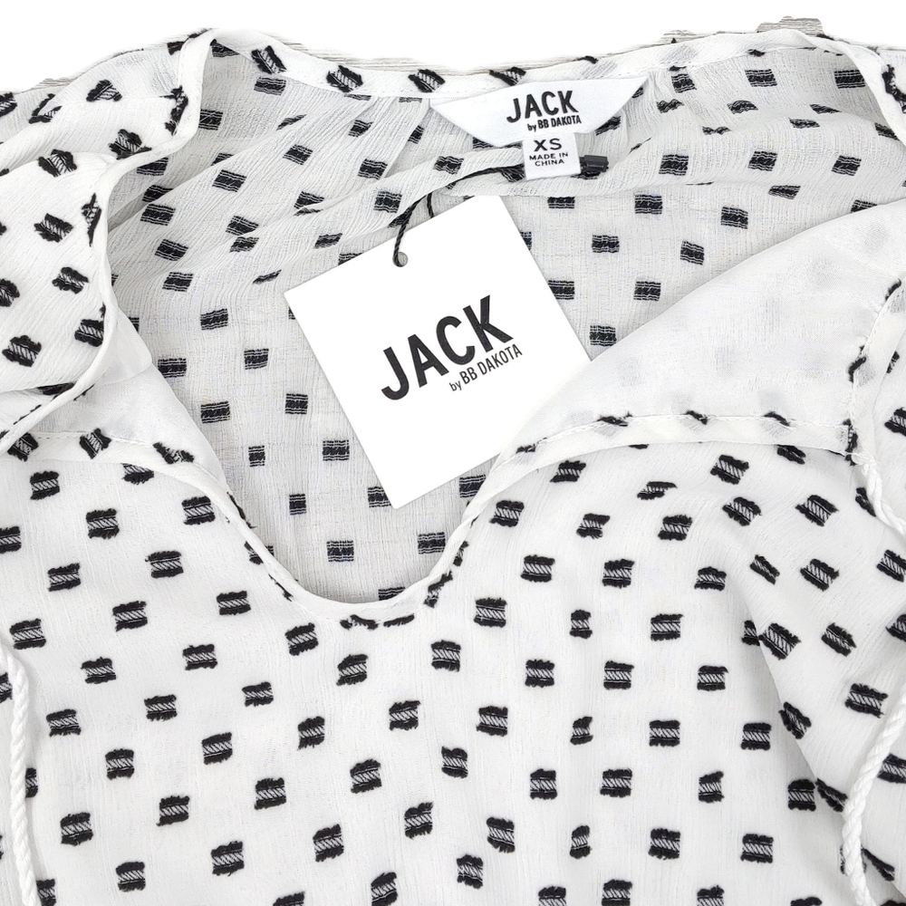 NWT JACK by BB Dakota $78 Wmns XS Black & White We-Dot-You Dress  - Picture 6 of 9